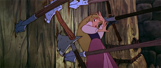 Eilonwy under assault in the Horned King's castle.
