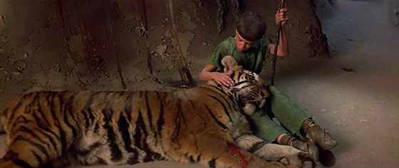 Titch (Graham McGrath) and Ergo the Magnificent, transformed into a tiger.