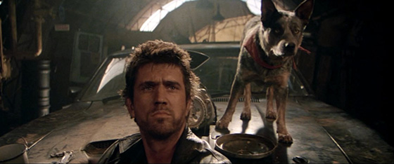 Max (Mel Gibson) and his dog.