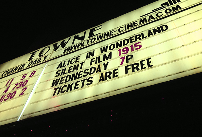 Marquee for the Dec. 30th screening at the Towne Cinema in Watertown, Wisconsin.