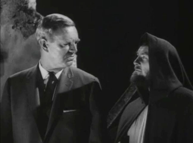 Grudge and the Ghost of Christmas Future (Robert Shaw), witnessing the end of the world.